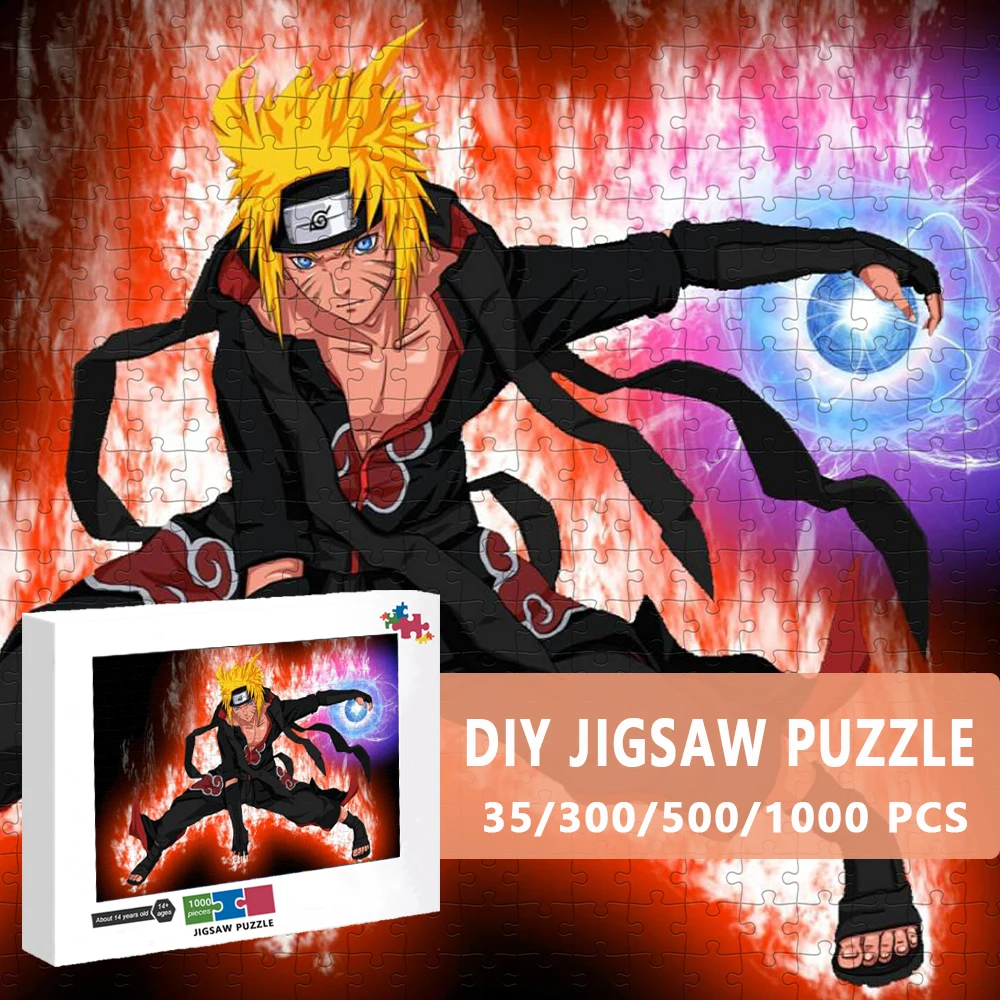 

Naruto Puzzles Japanese Anime Jigsaw Puzzle for Children Uzumaki Naruto Assembling Educational Toys Games Cartoon Kids Gifts