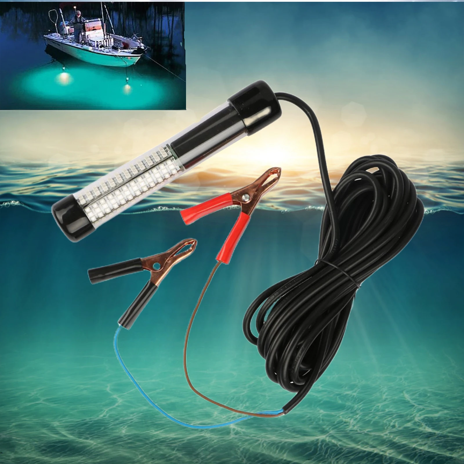 

FOCARP 20W 12V LED Night Underwater Fishing Light Super Bright Submersible Fish Finder Fish Attracting Light Night Fishing Light