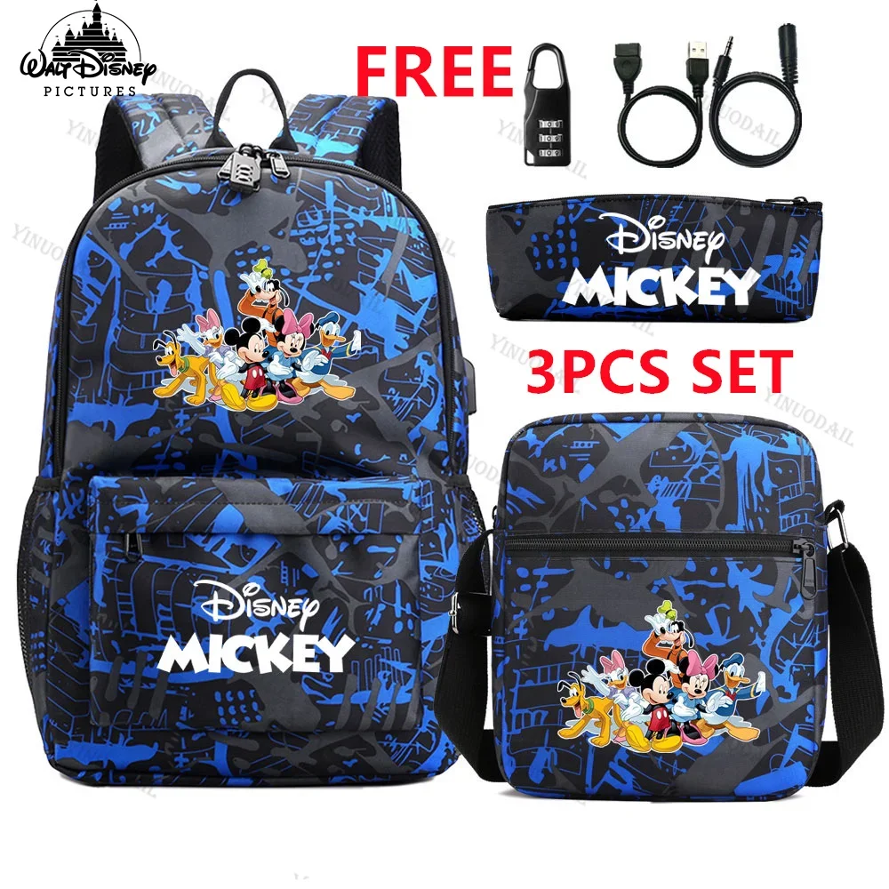 Рюкзак Mick с изображением Микки Мауса из Диснея замком An-ti и USB-портом