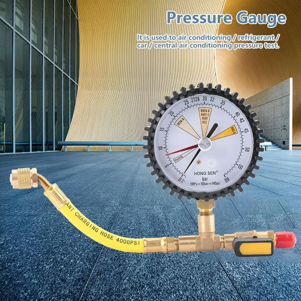 

Pressure Test Gauge Air Conditioning Refrigeration Nitrogen Pressure Test Gauge Pressure Test Table Measuring Tools for R134a