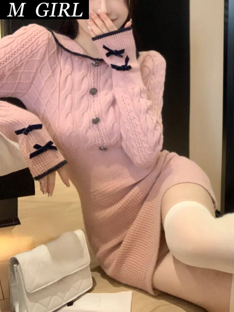 

Dresses For Women 2023 Knitted Bodycon Dress Woman Elegant Black Y2k Mini Dress Casual Kawaii One Piece Dress Korean Fashion Sli