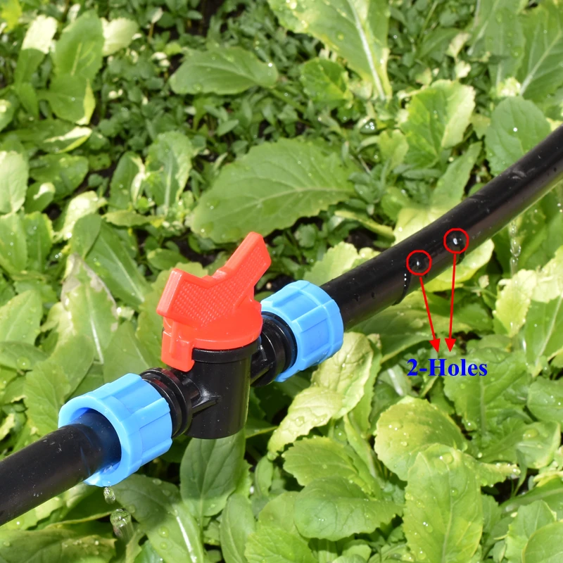 10 м/компл. 16 мм 2 отверстия шланг для капельного орошения садовая теплица система