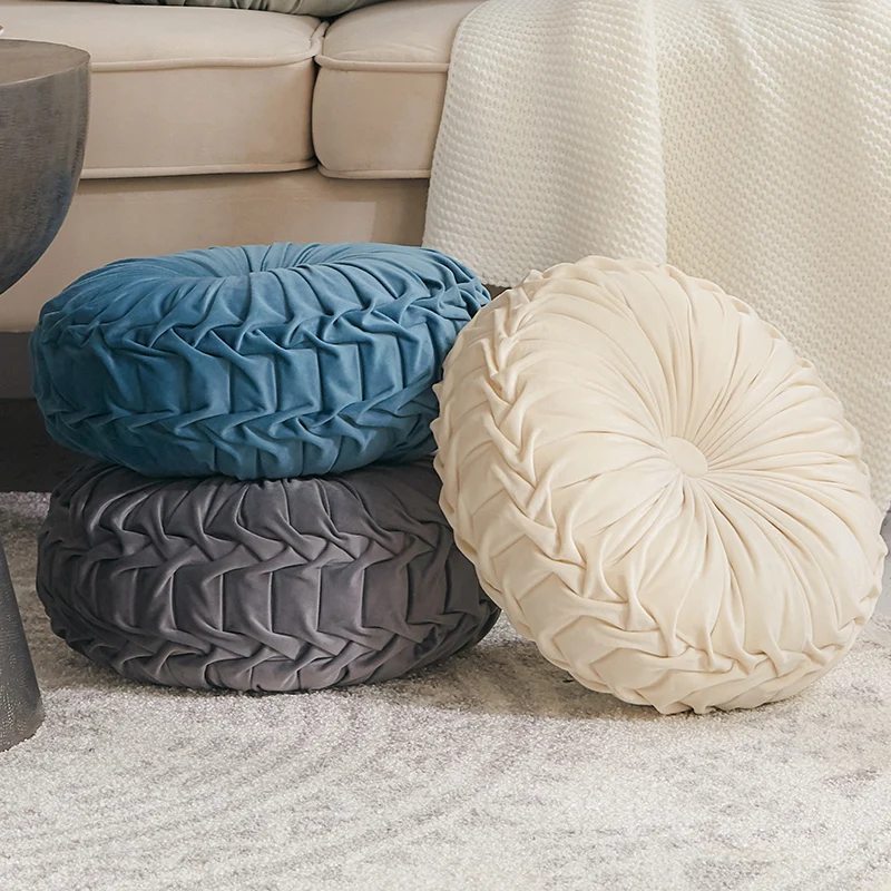 Круглая однотонная подушка для сиденья в европейском стиле декоративная