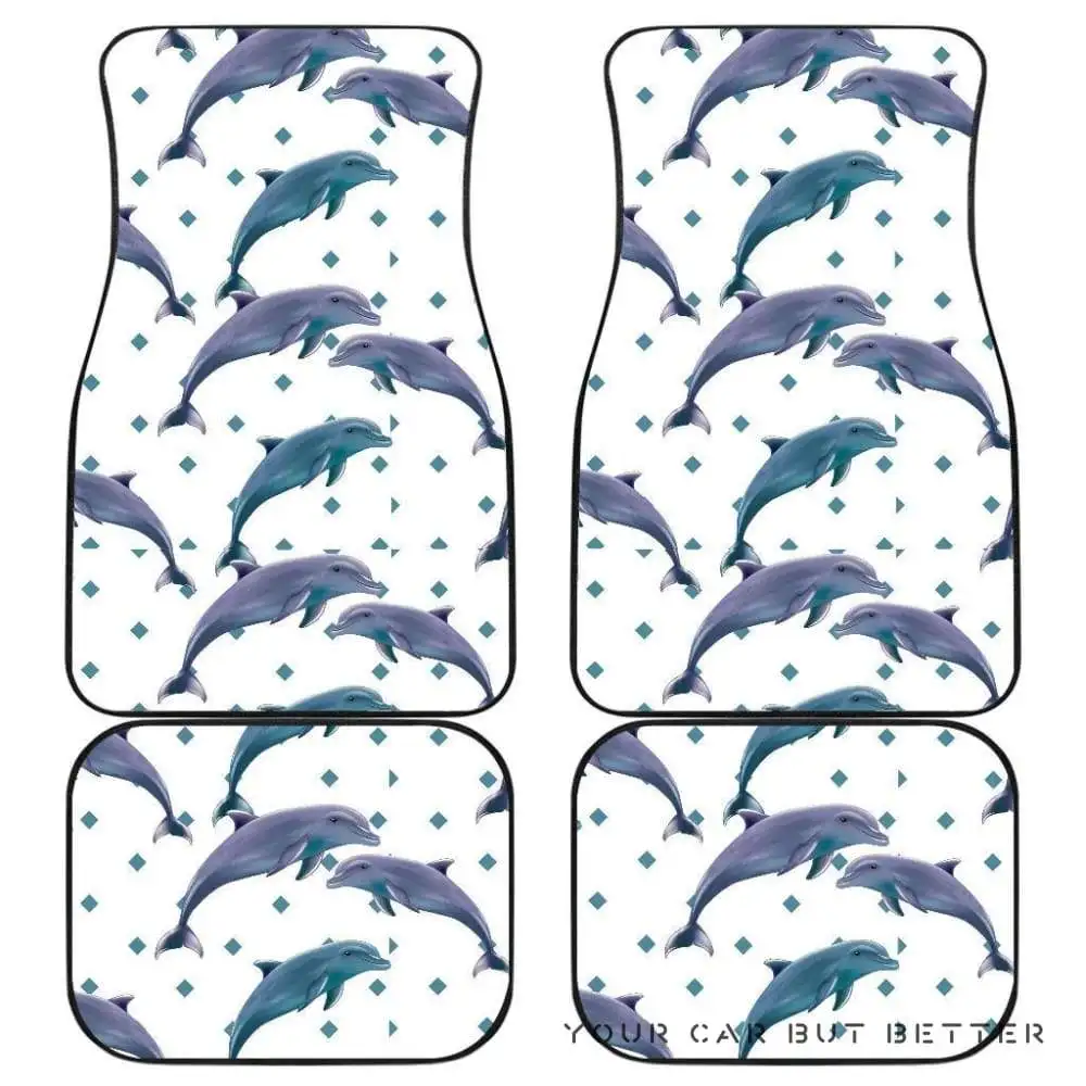 

Передний и задний коврики для автомобиля 045109 с рисунком дельфинов в горошек