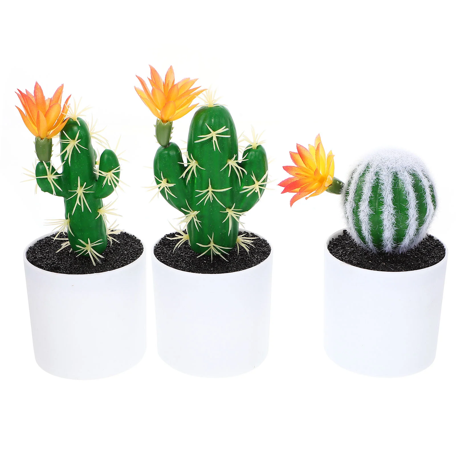 

3 Pcs Mini Ornaments Artificial Cactus Garden Desktop Succulents Model Simulation Decor Plants
