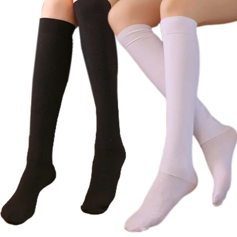 

Women Winter Warm Compression Knee High Socks Opaque Thicken Plush Velvet Lined Terry Thermal Long Stockings Hosiery Foot Warmer