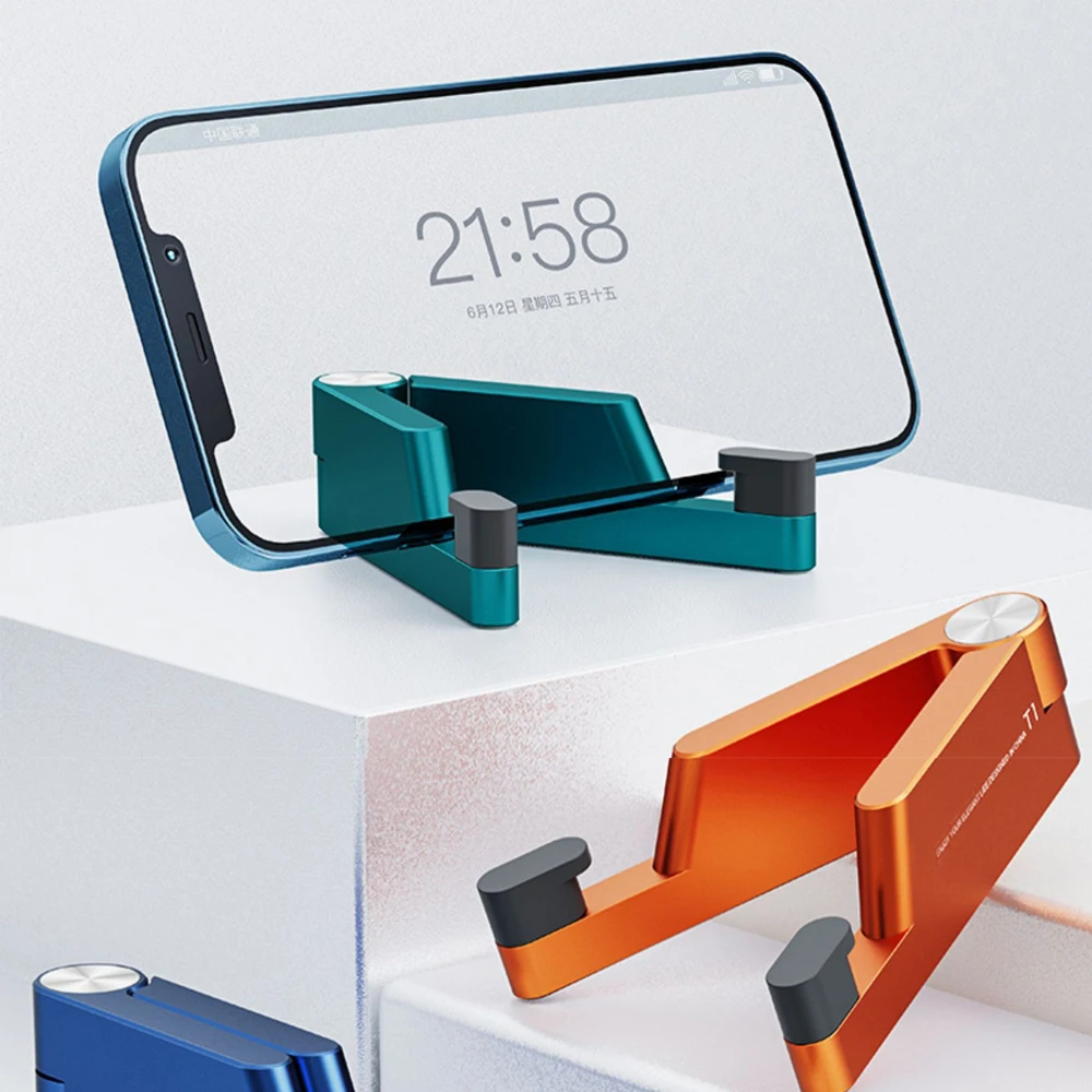 

Mini Aluminum Portable Foldable Mobile Phone Holder for iPhone 13 12 Pro Max iPad Xiaomi 11 Universal Desk Bracket Cradle Stand