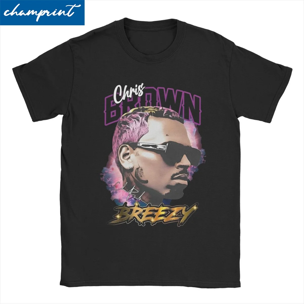 Рэпер Крис Браун футболка для мужчин и женщин хлопковая забавная с круглым