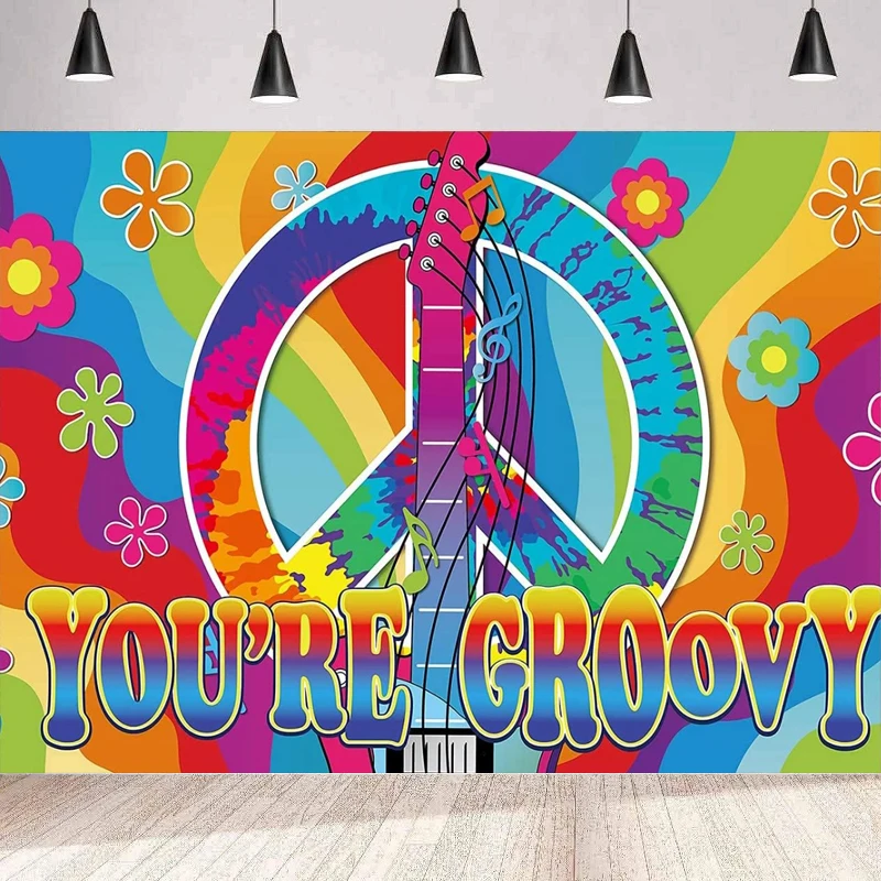 Фон для фотосъемки Groovy Sign 60-х годов вечеринка сцена установки украшение на стену