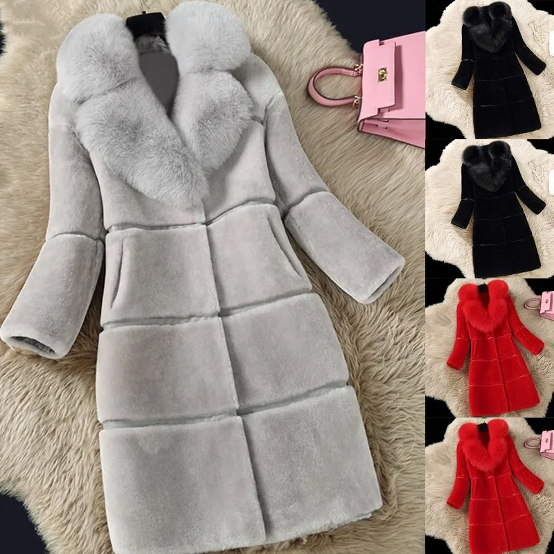 Fashion Women's Winter Coats Women's Artificial Coats Pure Colors Elegant Thick Warm Fashion Coats Long Vacation Coats 2022 New