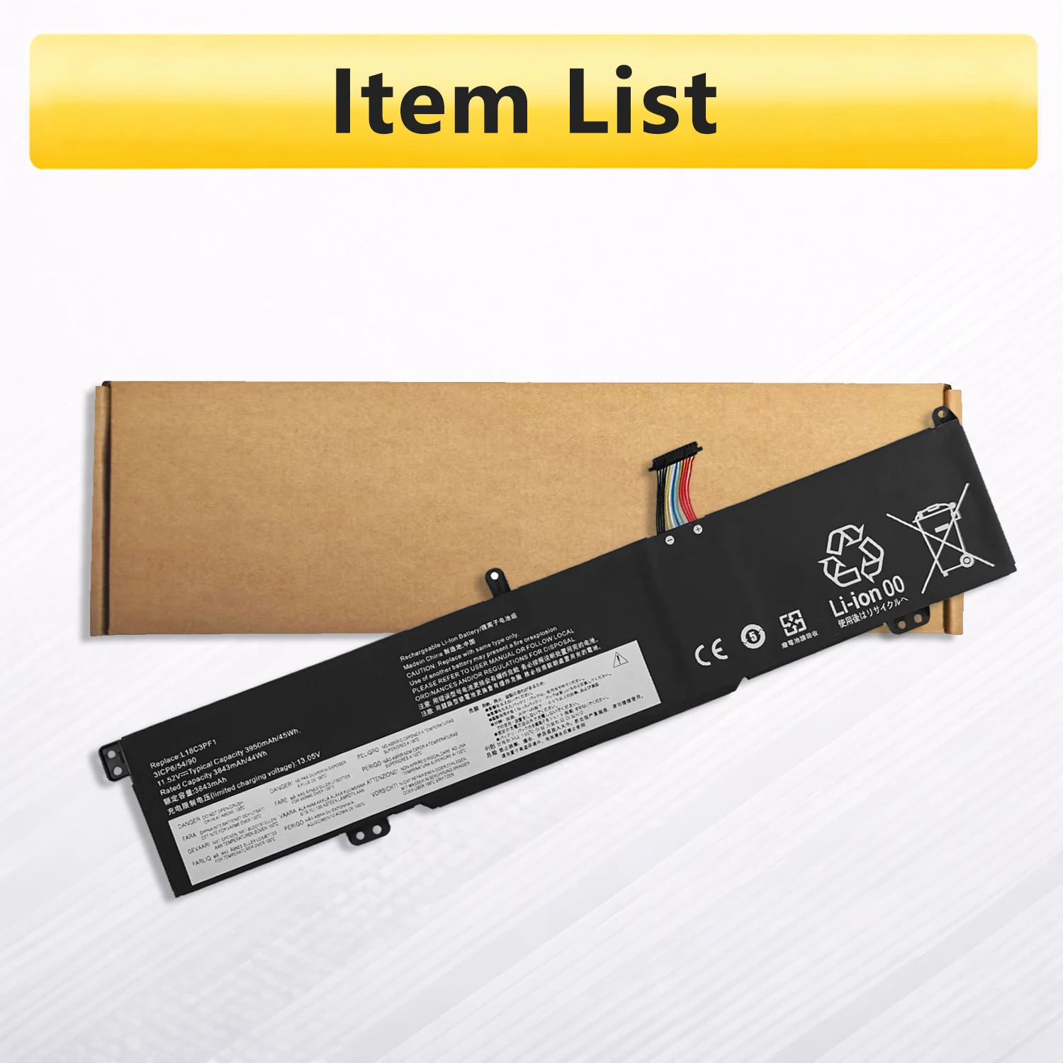 Аккумулятор PowerHub L18C3PF1 L18M3PF1 для ноутбуков Lenovo Ideapad L340-15IRH L340-17IRH Gaming Series 5B10T04975 11.52V 45Wh (art.: 3920d85aec203) - 3920d85aec203