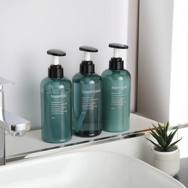 

3Pcs/set 500ML Soap Dispenser Bottle Set Bathroom Liquid Refillable Shampoo Shower Gel Bottle Lotion Press Empty Empty Container