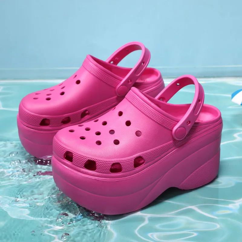 Super High 10cm Sandals Summer Women Slippers Platform Sandals Outdoor 2 Thick Street Beach Slippers Flip Flops Garden Shoes