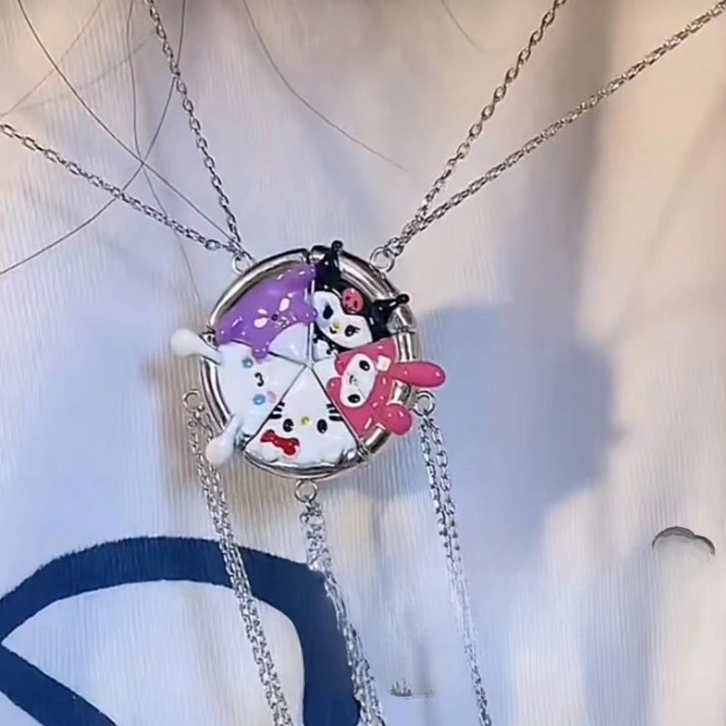 

Kawaii Sanrio аниме Hello Kitty ожерелья Kuromi милый мультфильм моя мелодия милый Коричный модный простой Рождественский подарок