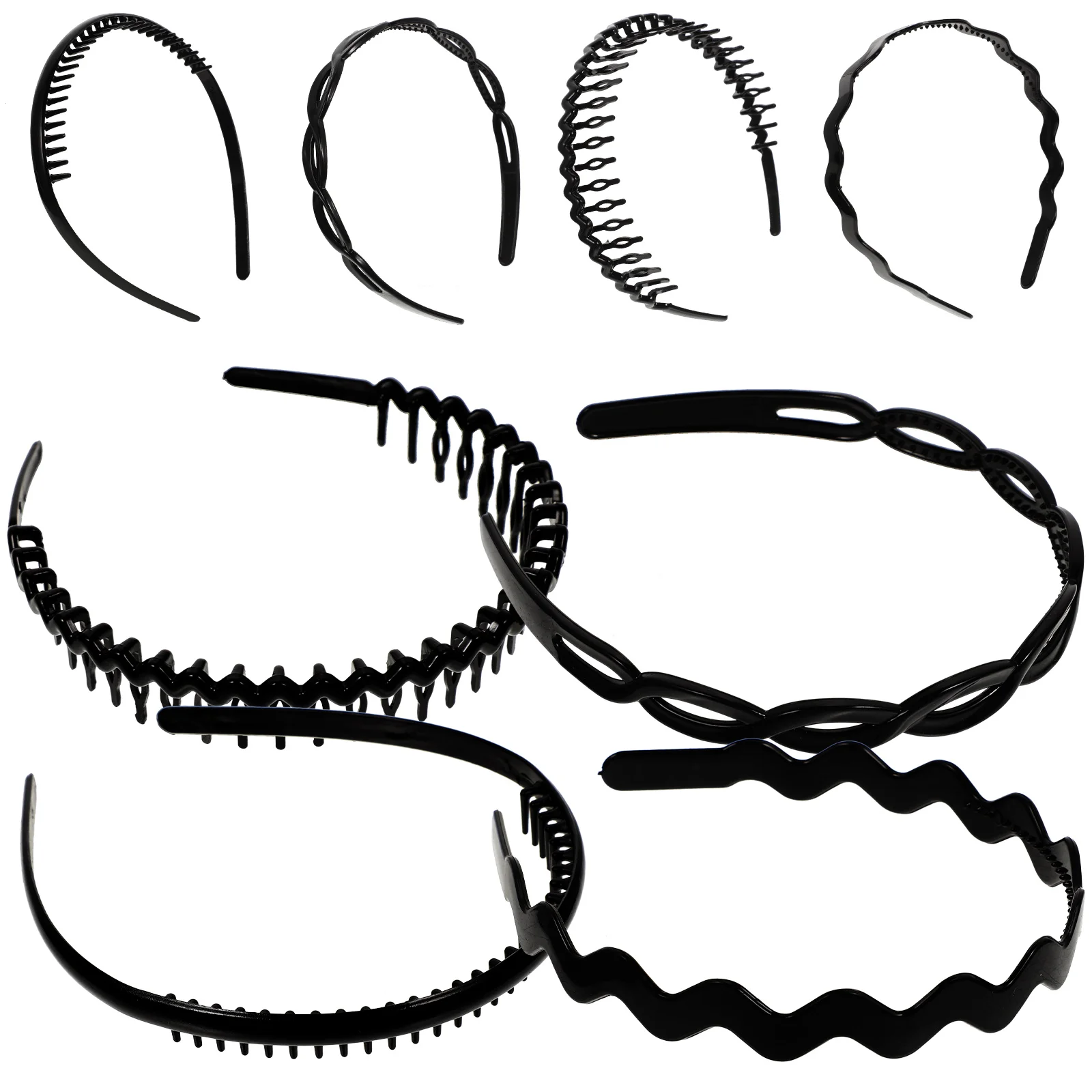 

8 Pcs Toothed Non-slip Headband Workout Headbands Women Dressy Make Hair Comb Plastic Girls Woman Athletic