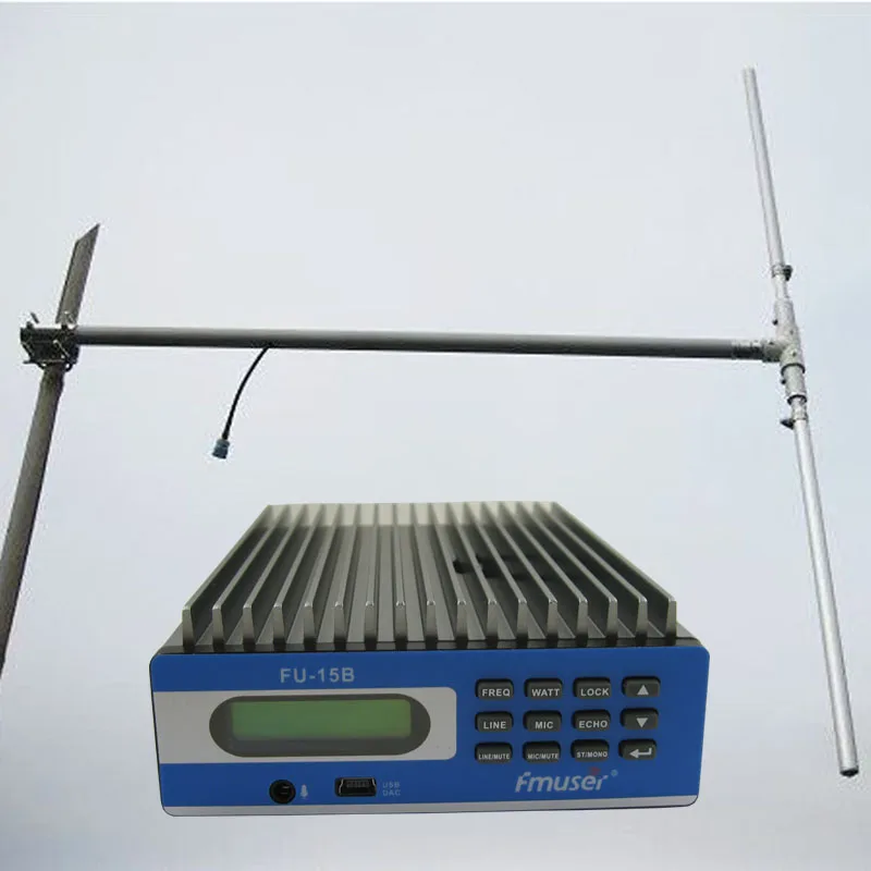 

CZE-15B CZH-15B FU-15B 15W 15watts Transmitter FM Radio Broadcast 87MHz-108MHz+ DP100 Dipole Antenna + Power+ Cable