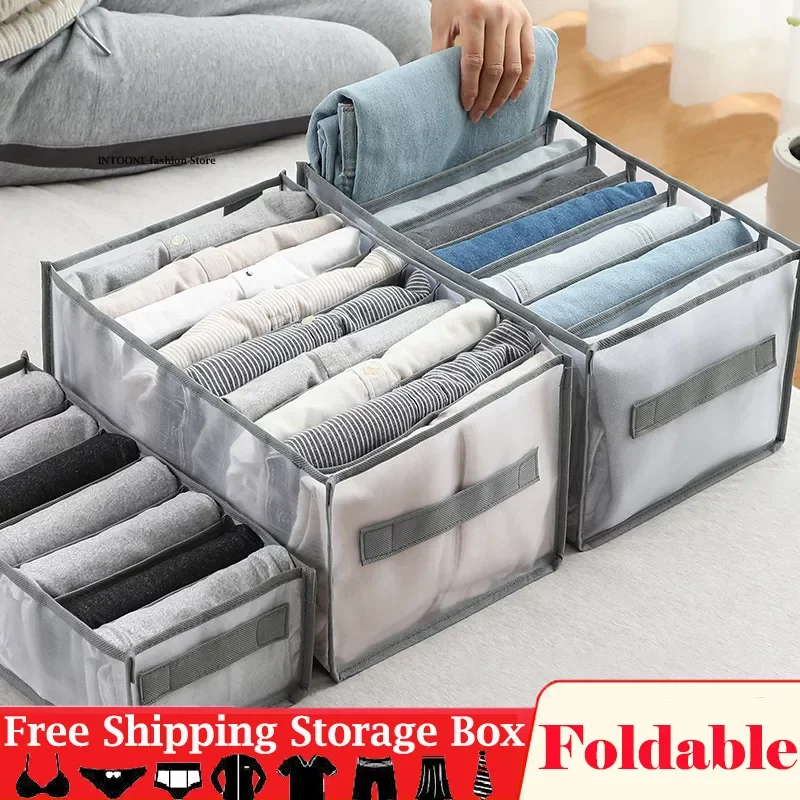 

Folding Clothes Organizer Pants Jeans Storage Box Trousers Underwear Organizer Drawer Separator Clothing Organization Storage