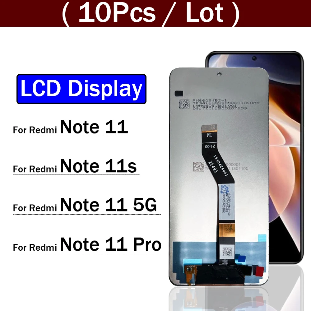 10 шт. ЖК-дисплей для Xiaomi Redmi Note 11 11s Pro 4G 5G 2201117 TG Панель дигитайзера сенсорного