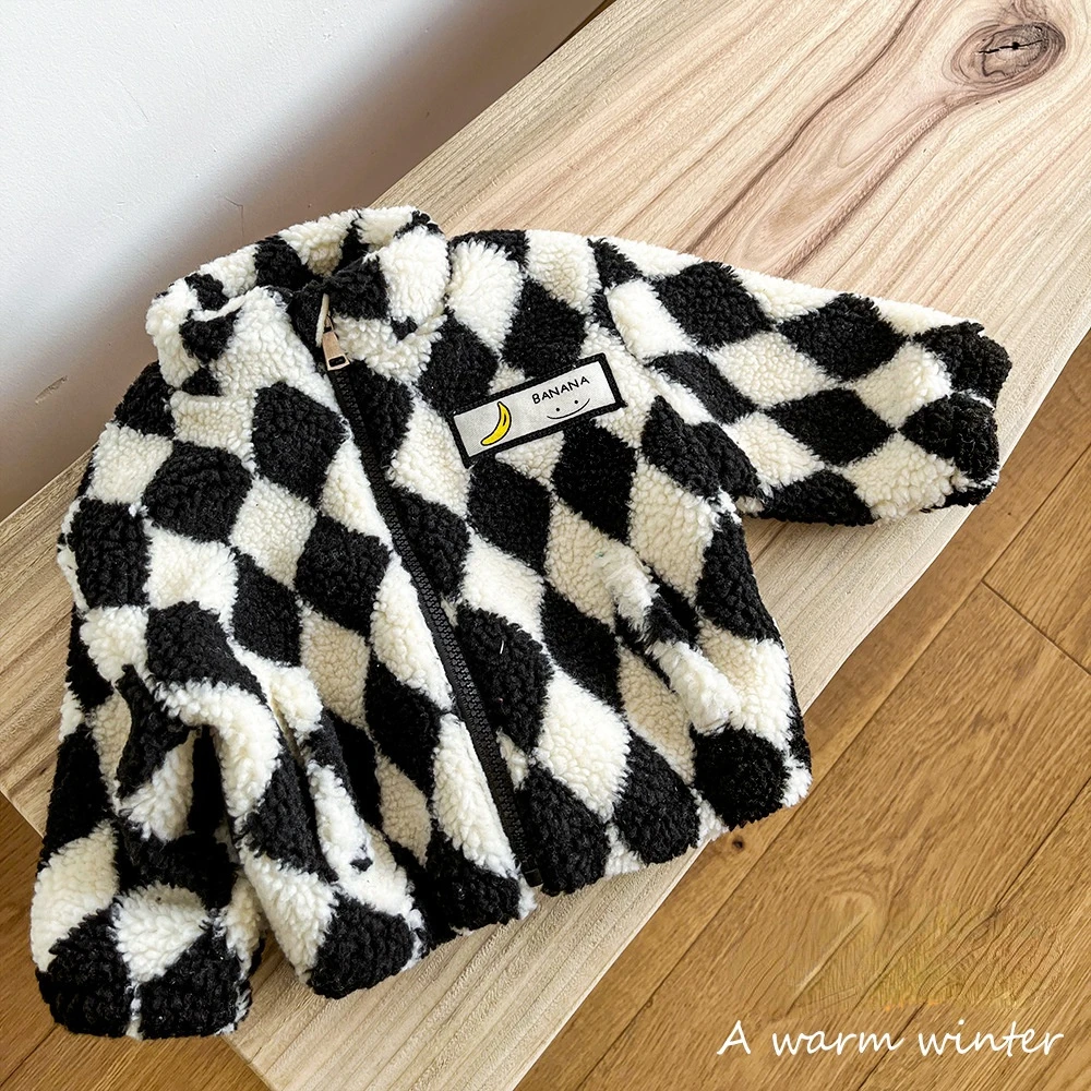 

Kids Clothes Winter Warm Coat Korean Style Girls Boys Fashion Lamb Wool Outerwear Children Parkas Thicken Jacket Baby Outfit