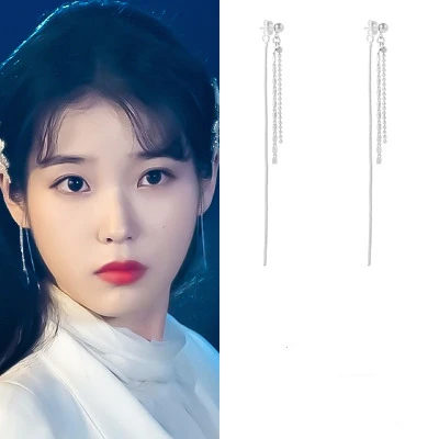 

DEL LUNA Hotel IU Korean dramas silver TV Fashion Tassels personality Eardrop For Women Earrings pendientes brincos ornament
