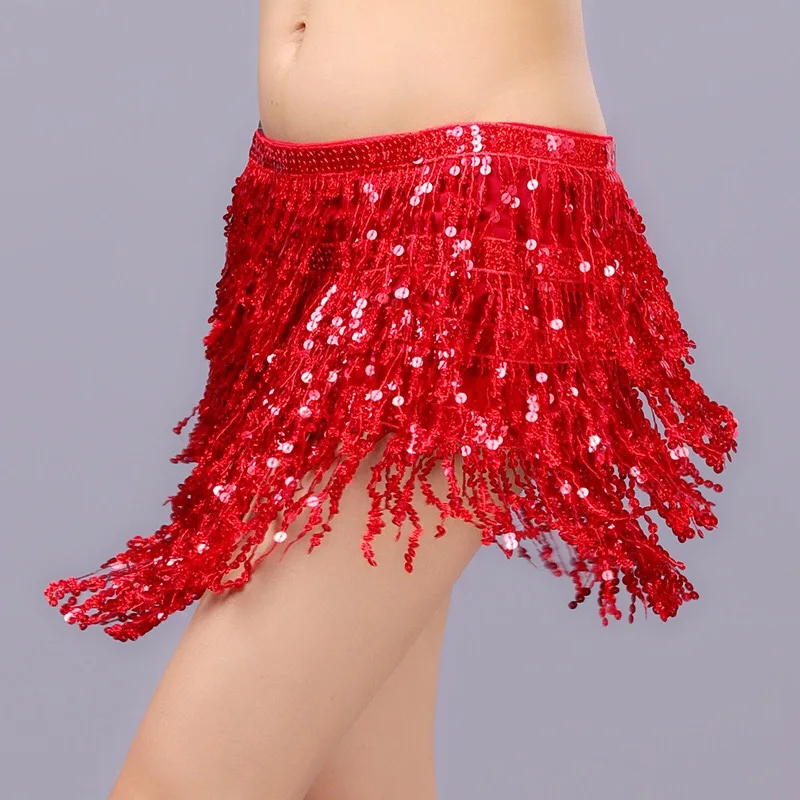 

Halloween New Tassel Belly Dance Hip Scarf Women's Dance Waist Dress Bead Pattern New Sexy Belt Performance Practice