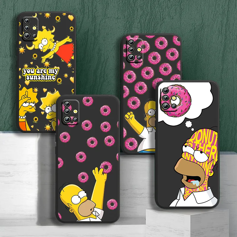 

Disney Simpsons Phone Case For Samsung Galaxy A01 A11 A21 A31 A41 A51 A71 A81 A91 A42 A12 A02S Black Funda Cover Soft Back Capa
