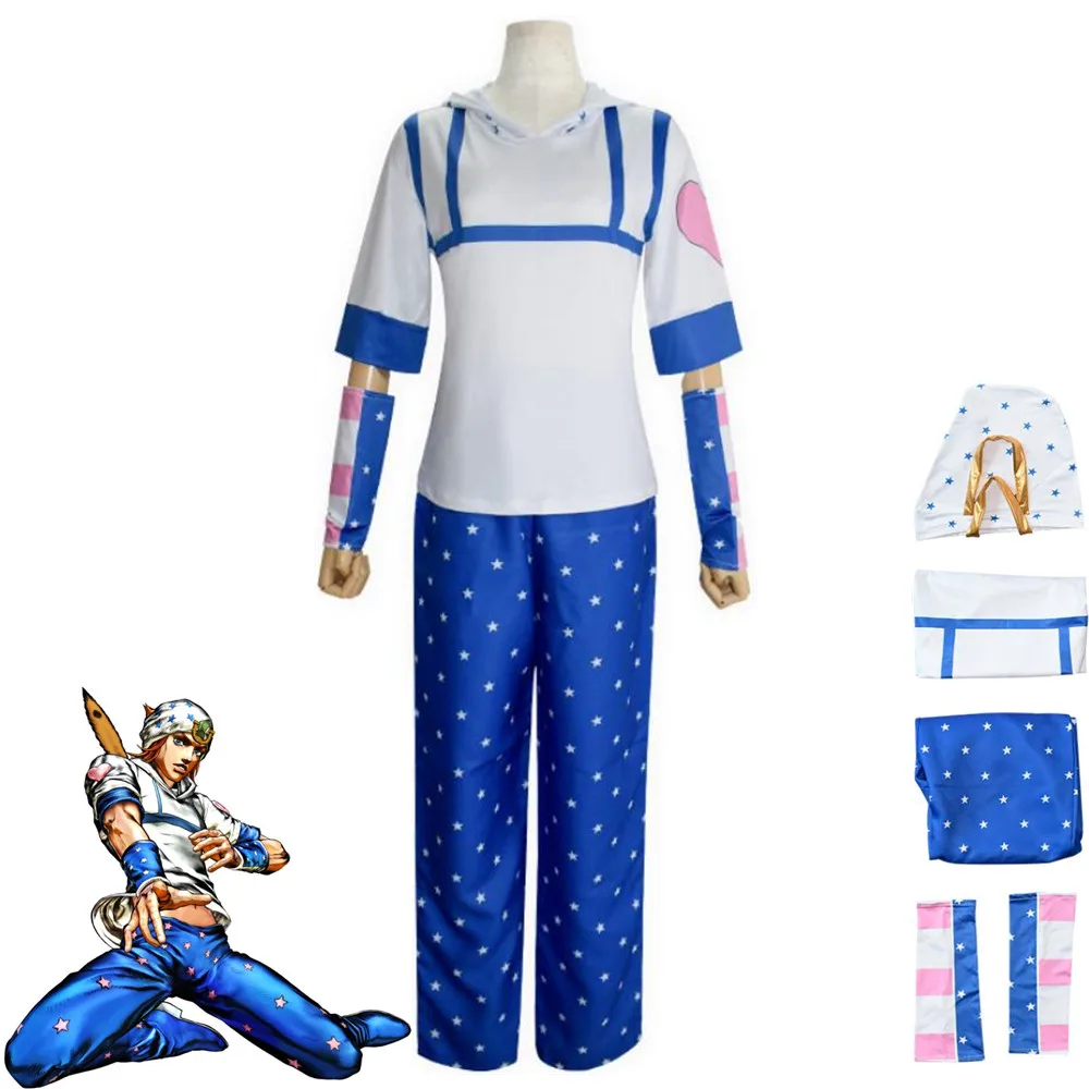 

Anime JoJo's Bizarre Adventure: Steel Ball Run Joe Kid Jonathan Johnny Joestar JOJO Cosplay Costume Halloween Sailor Uniform