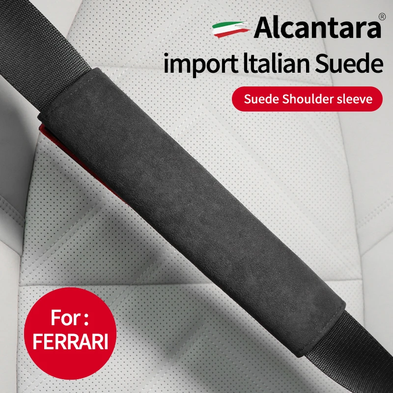 

Alcantara Car Seat Belt Covers Safety Belts Shoulder Protection For Ferrari F430 488 458 F12 Roma F8 488 Portofino 812 SF90