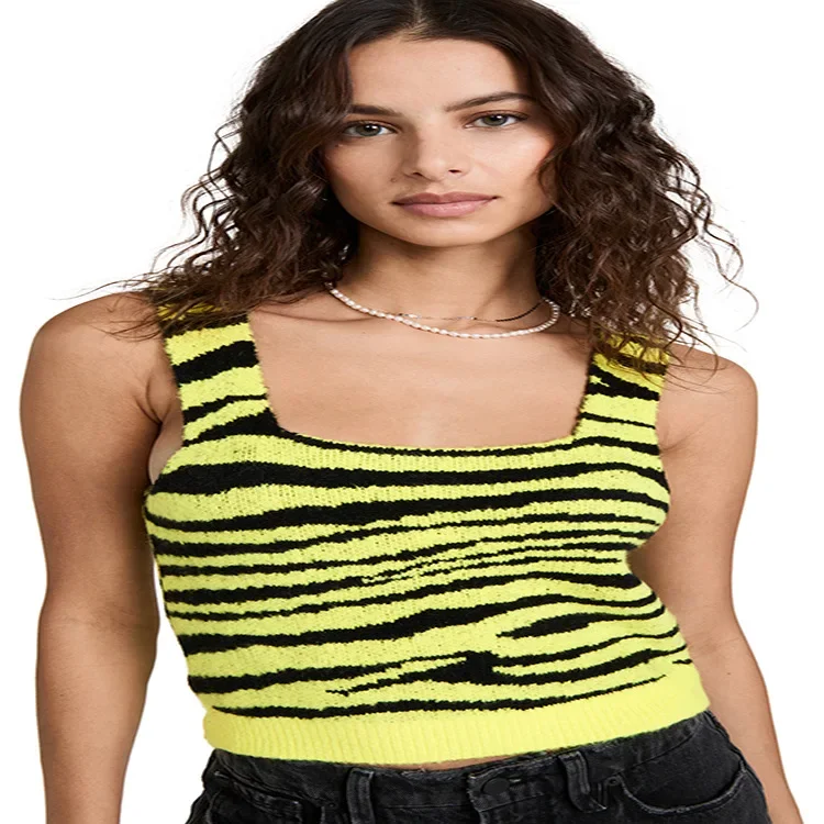 Женский свитер 2022 вязаная майка укороченный топ с леопардовым принтом жилет