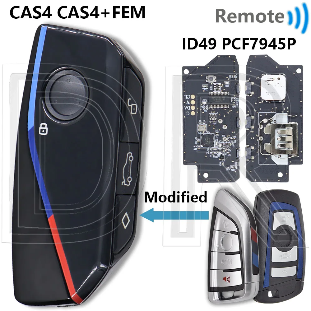 

Отличный чип ID49 PCF7945P 315/433-434 МГц CAS4 CAS4 + FEM модифицированный U-образный автомобильный пульт дистанционного управления для BMW 1 3 5 7 серии F шасси