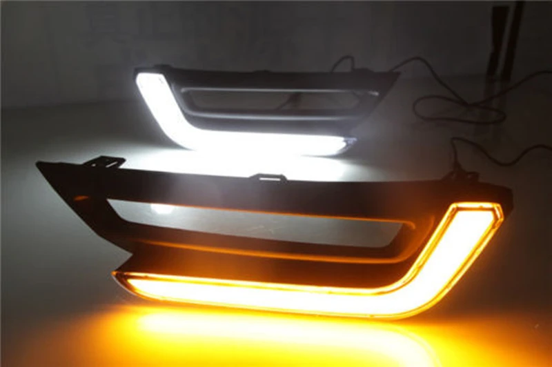 

LED Daytime Running Fog Light Turn Signal Bulb Bicolor Front Bumper Air Vent Cover Day Lamp For Honda CR-V CRV 2017 2018