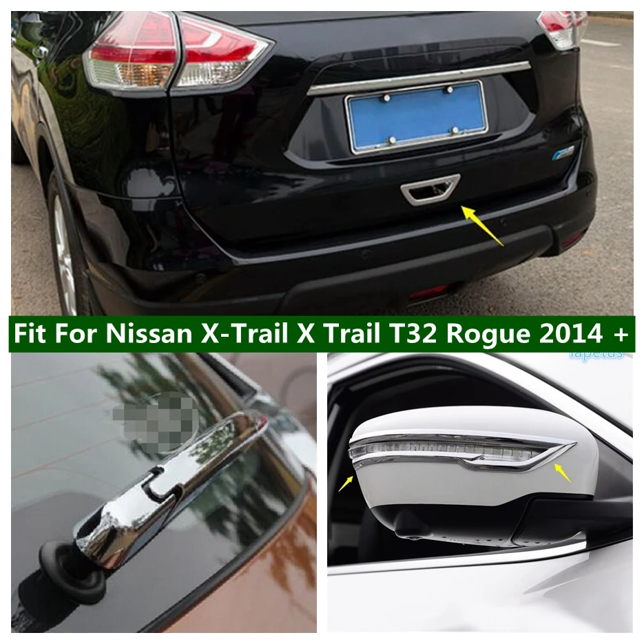 

Rear Door Handle Bowl Decoration Cover ABS For Nissan X-Trail X Trail T32 Rogue 2014 - 2020 Chrome / Carbon Fiber Exterior Parts