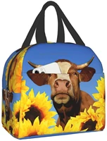 farm animal cow lunch box travel bag reusable insulated cooler lunch bags women men funny picnic tote bag