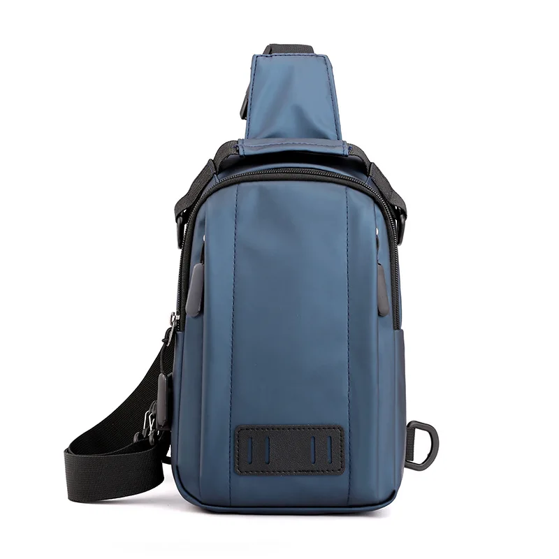 Stylish Men's Waterproof Chest Bag - Single Shoulder Sling, Multifunctional Outdoor Travel Backpack With Usb Charging Port