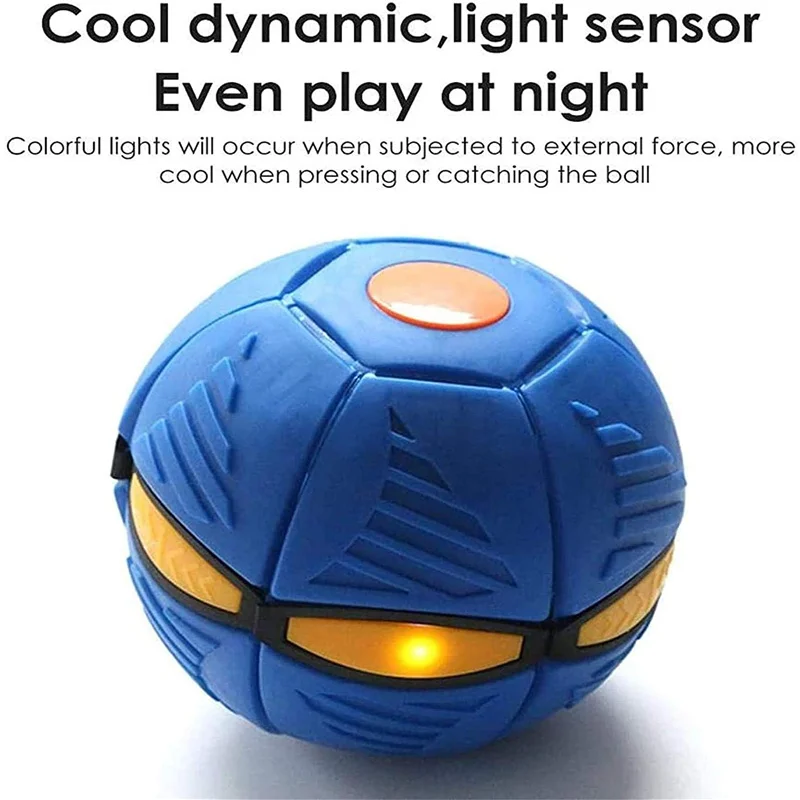 Flying Saucer Ball Magic Deformation UFO with Led Light Flying Toys, Decompression Children Outdoor Fun Toys for Boys Kids Gift images - 6