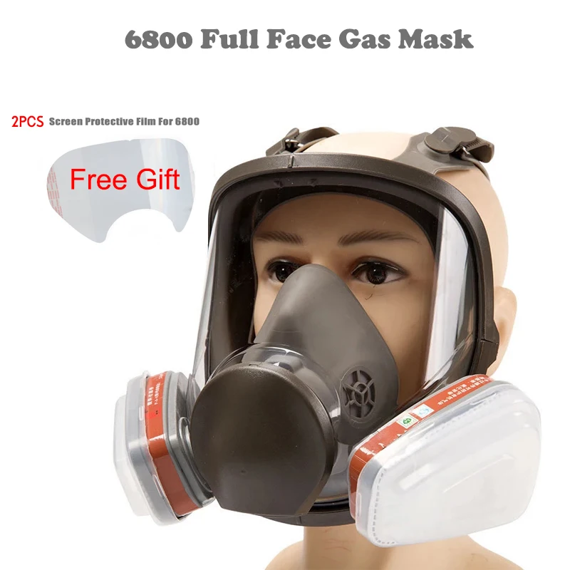 6800 полный респиратор для лица с двойным фильтрующим картриджем Пылезащитная