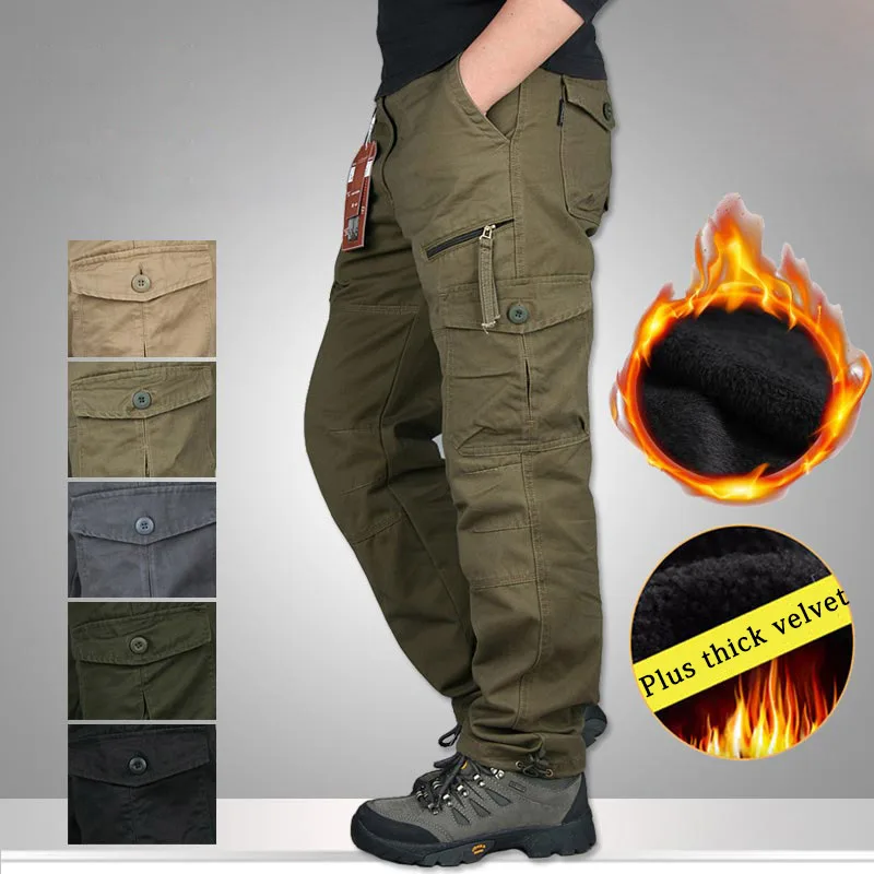 

Winter Warm Pants Men Thick Military Tactical Cotton Trousers For Men Plus Velvet Casual Army Camo Pants Men Pantalon Cargo Pant