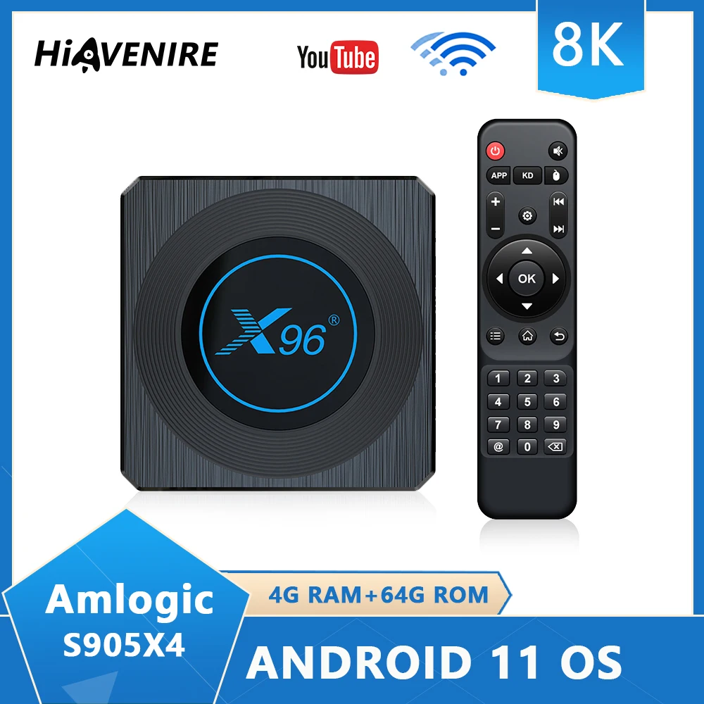 

ТВ-приставка X96 X4, Android 11, Amlogic S905X4, 4 + 32/64 ГБ