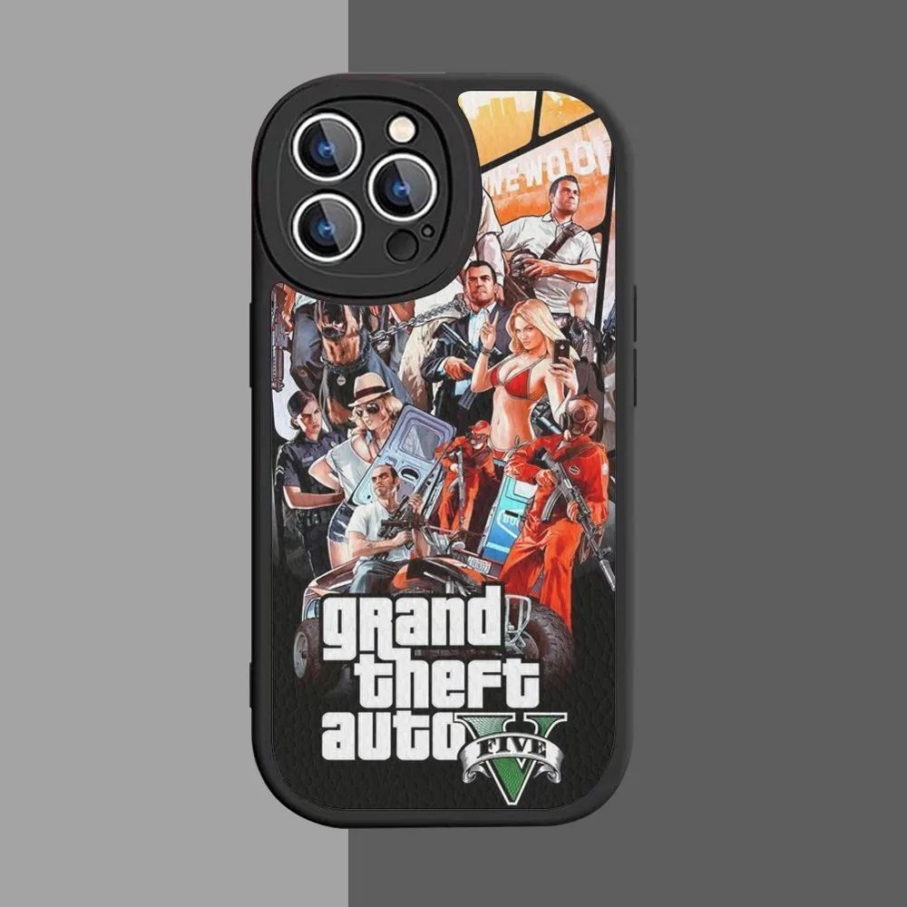 Чехол для телефона G-GTA 6 G-Grand Theft A-Auto из твердой кожи iPhone 16 15 14 13 12 Mini 11 Pro Max Xs X Xr 7 8 Plus