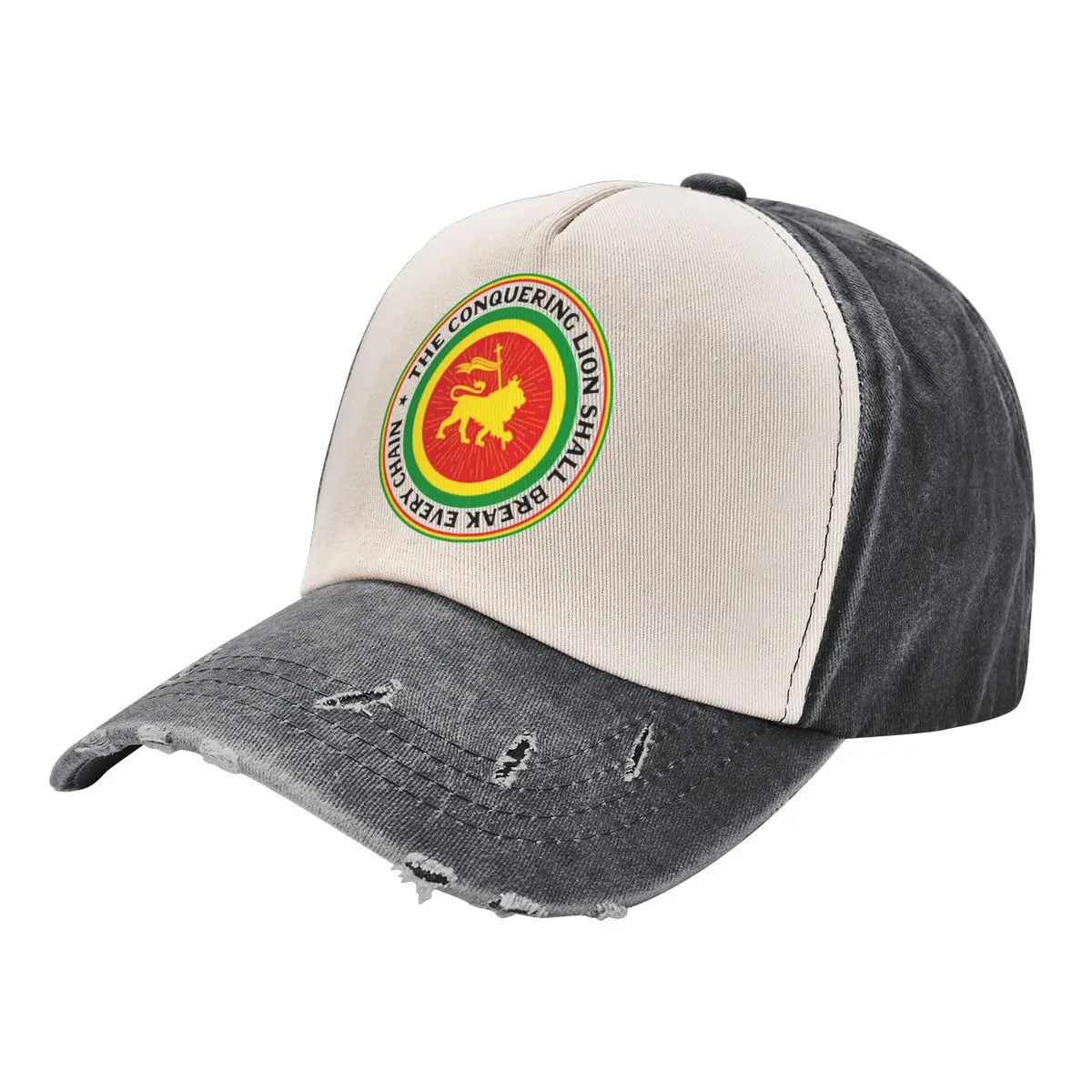 

Rastafari Lion Of Judah Rasta Trucker Hats Outfits Fashion Distressed Denim Jamaica Flags Snapback Hat Style Adjustable