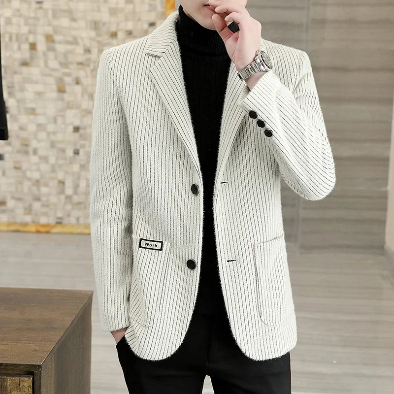 Высококачественный модный красивый мужской шерстяной приталенный банкетный