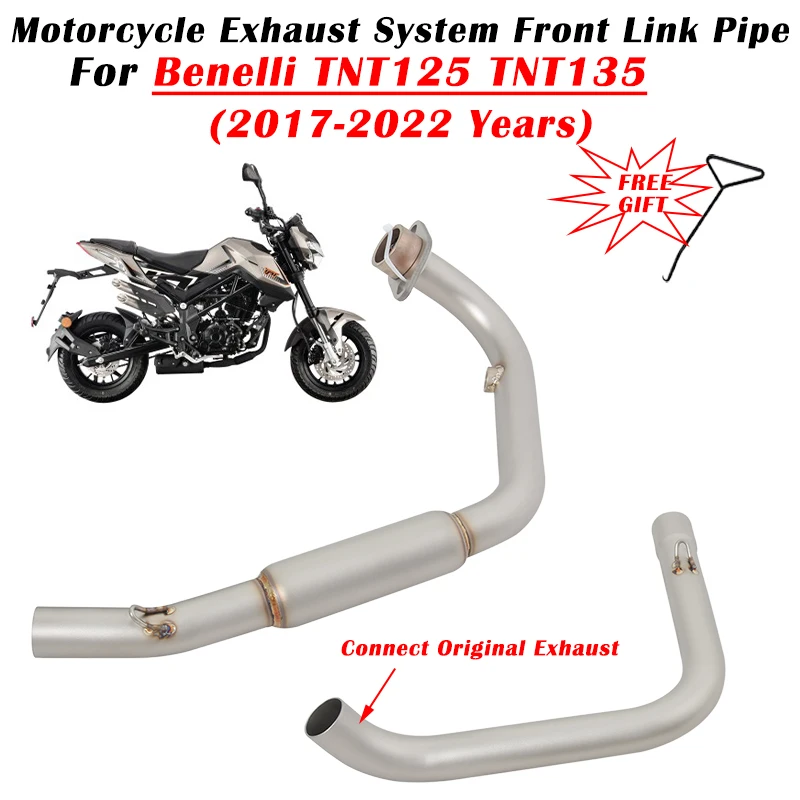 Slip On For Benelli TNT125 TNT135 TNT 125 135 2017 - 2020 2021 2022 Motorcycle Exhaust System Muffler Modified Front Link Pipe