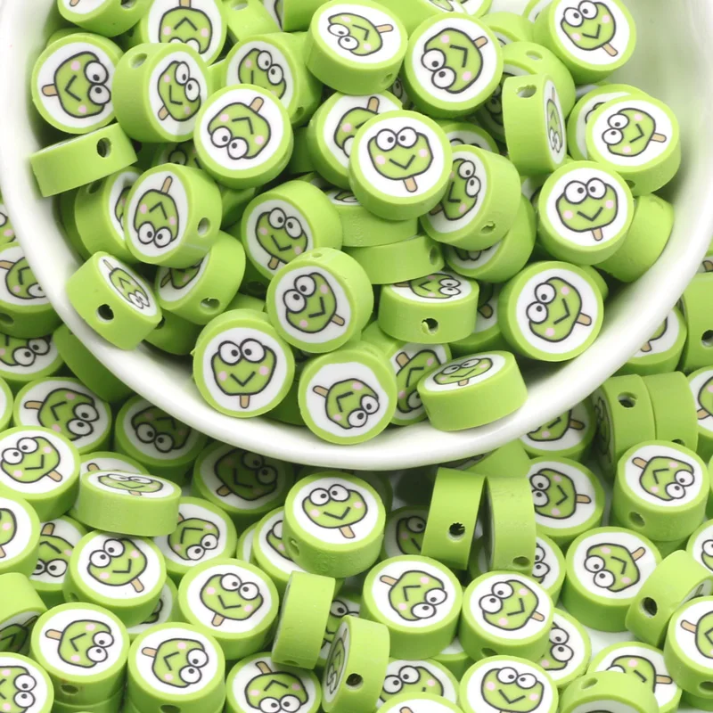 Бусины из полимерной глины для браслетов и ножных 9 мм 20 шт.