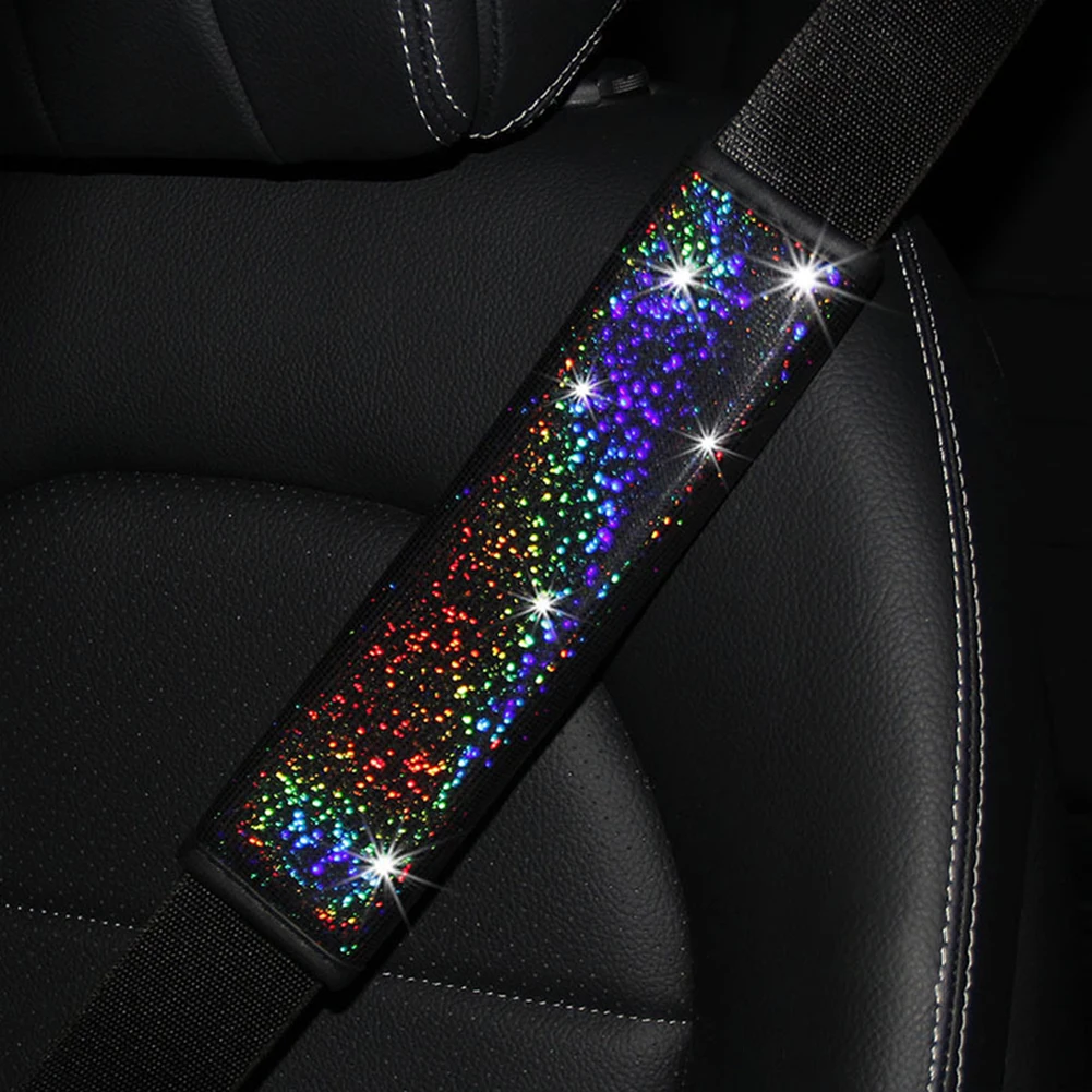 

1pc Car Seat Belt Covers Shoulder Guard Leather Bling Safety Belt Shoulder Pad Protection Cushion Auto Interior Accessories
