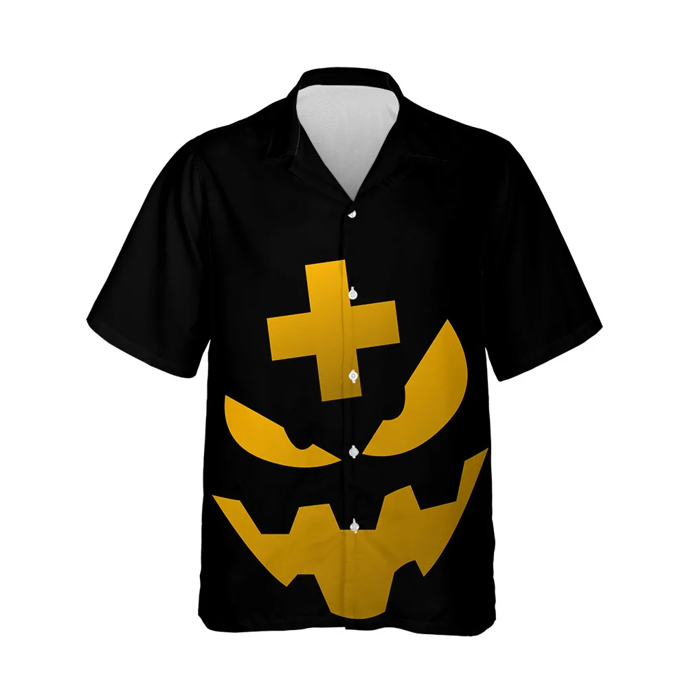 Jumeast 3D Halloween Festival Clothing Blouses Fashion Oversized Mens Hawaiian Shirt Short Sleeve Streetwear Casual Men Shirt