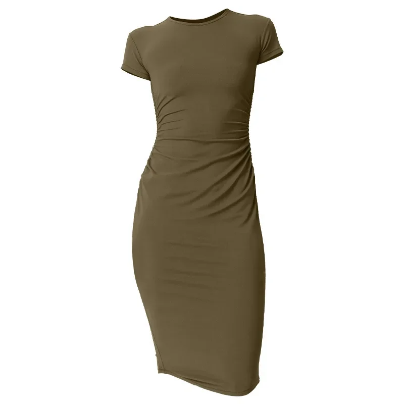 Женское платье Freizeit с коротким рукавом и круглым вырезом