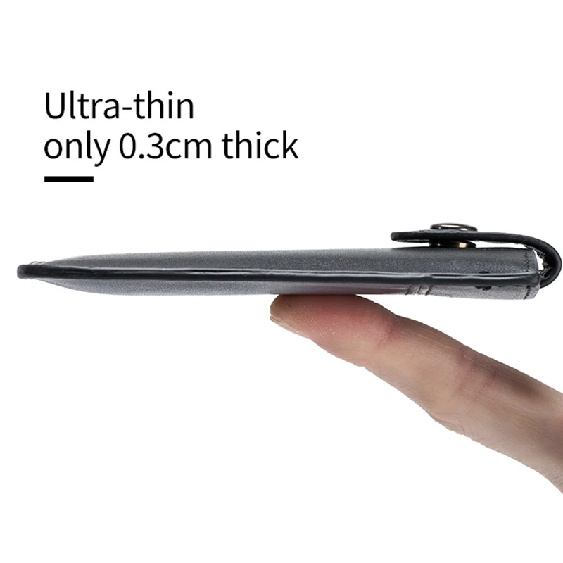 Genuine Leather Card Case with Coin Pocket Credit Card & ID Holders Slim Wallet Pouch for 5 Cards Travel Pull Type Cardholder