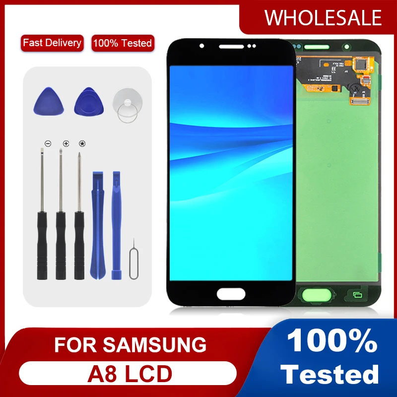 

1Pcs OLED For Samsung Galaxy A8 2015 Lcd A800 Display Touch Panel Screen Digitizer A800F A8000 Assembly Free Shipping With Tools