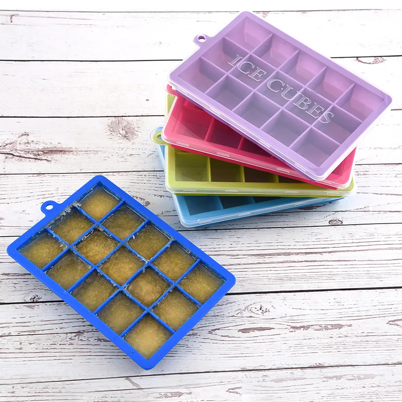 

24 Ice Cube Tray Food Grade Silicone Ice Cube Maker Mold with Lid for Ice Cream Chocolate Party Whiskey Cocktail Drink