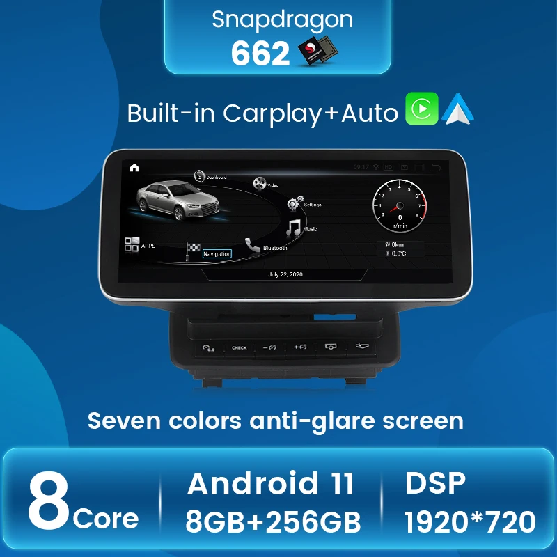 Автомобильный радиоприемник Android 10 для Audi Q7 A4L B8 A5 2005-2009-2016 мультимедийный плеер